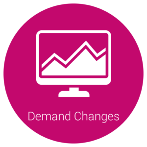demand changes icon in jam coloured circle