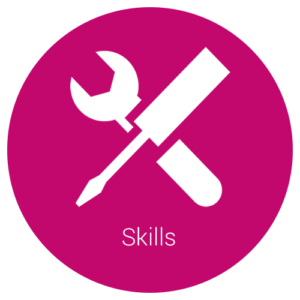skills icon within jam coloured circle