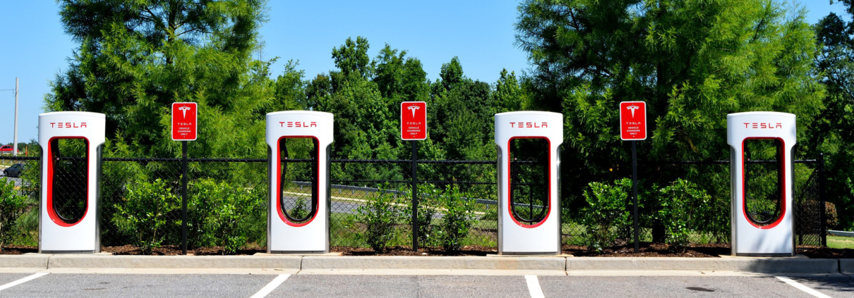 Tesla Charging Points with parking bays in front