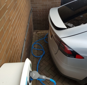 electric car charging with cable