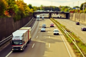 vehicles driving towards camera on motorway